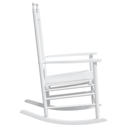 White Solid Wood Fir Rocking Chairs with Curved Seats, Set of 2