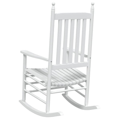 White Solid Wood Fir Rocking Chairs with Curved Seats, Set of 2