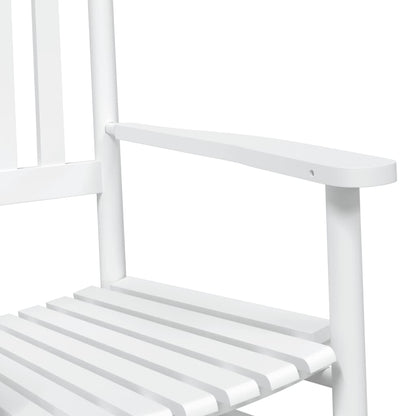 White Solid Wood Fir Rocking Chairs with Curved Seats, Set of 2