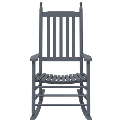 Grey Solid Wood Poplar Rocking Chairs, Set of 2, Curved Seats