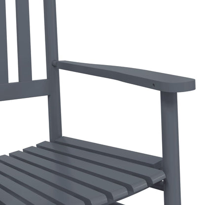 Grey Solid Wood Poplar Rocking Chairs, Set of 2, Curved Seats