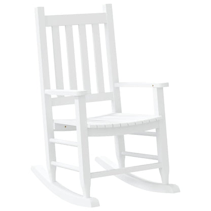 White Solid Wood Rocking Chairs Set for Kids - 2 pcs Poplar