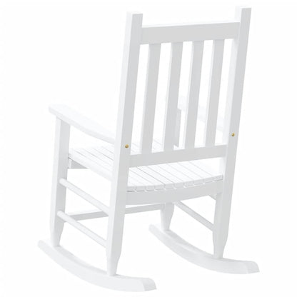 White Solid Wood Rocking Chairs Set for Kids - 2 pcs Poplar