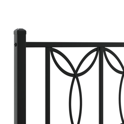Black Metal Bed Frame with Headboard - 75x190cm Sturdy Design