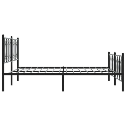 Black Metal Bed Frame with Footboard - 183x213cm No Mattress