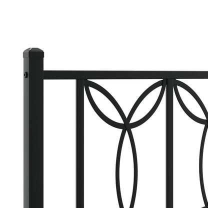Black Metal Bed Frame with Footboard - 183x213cm No Mattress