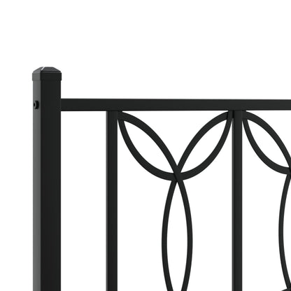 Elegant Black Metal Bed Frame with Footboard - King Size 193x203cm