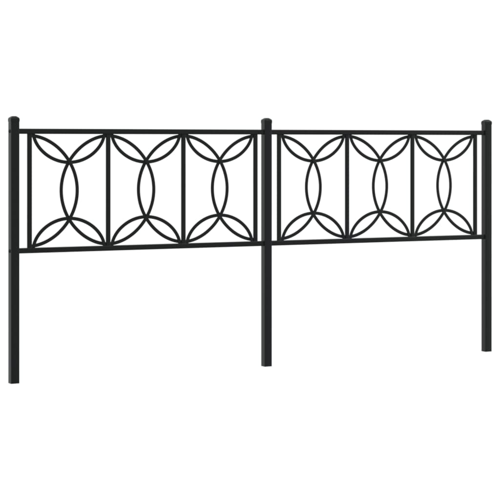 Elegant Black Metal Headboard, 193 cm - Modern Bedroom Décor