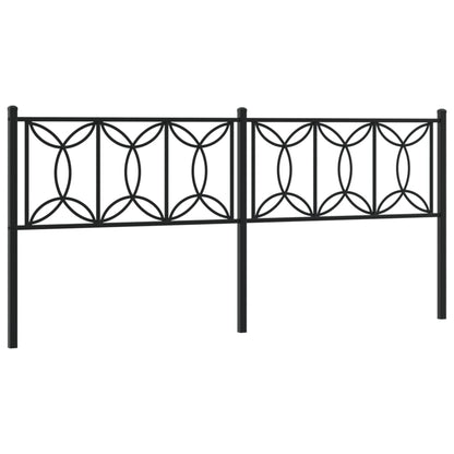 Elegant Black Metal Headboard, 193 cm - Modern Bedroom Décor