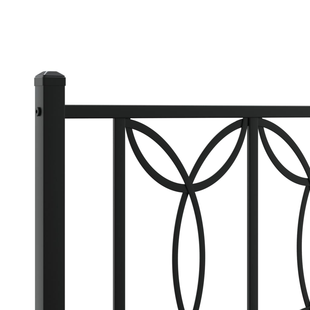 Elegant Black Metal Headboard, 193 cm - Modern Bedroom Décor