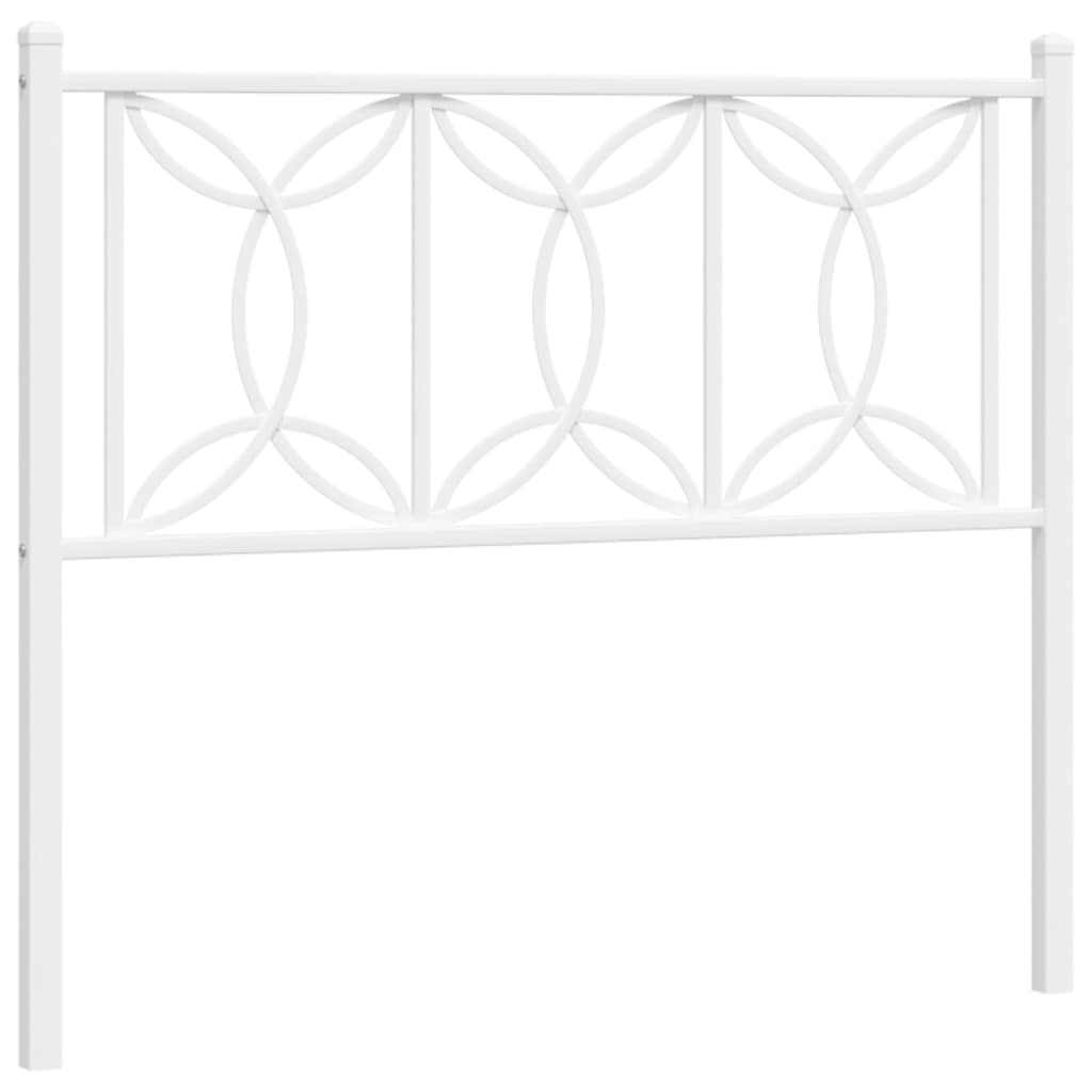 Elegant White Metal Headboard - 107 cm, Stylish Bedroom Accent