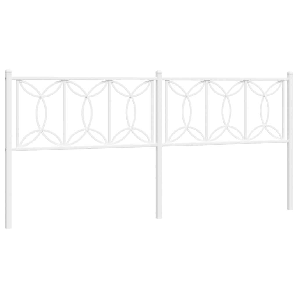 Elegant White Metal Headboard - 200 cm Sturdy Design