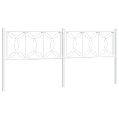 Elegant White Metal Headboard - 200 cm Sturdy Design