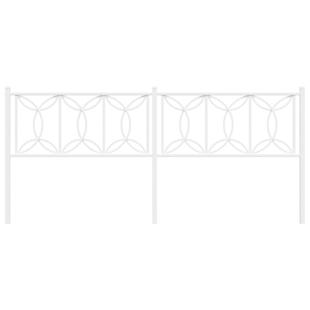 Elegant White Metal Headboard - 200 cm Sturdy Design