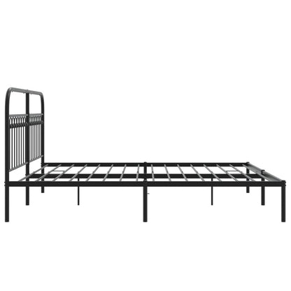 Black Metal Bed Frame with Headboard 183x213cm - No Mattress