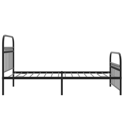 Black Metal Bed Frame with Footboard - 107x203cm No Mattress Included