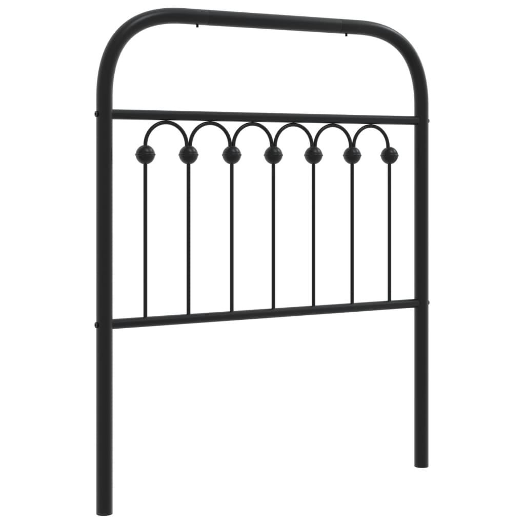 Elegant Black Metal Headboard - 75 cm Sturdy Design