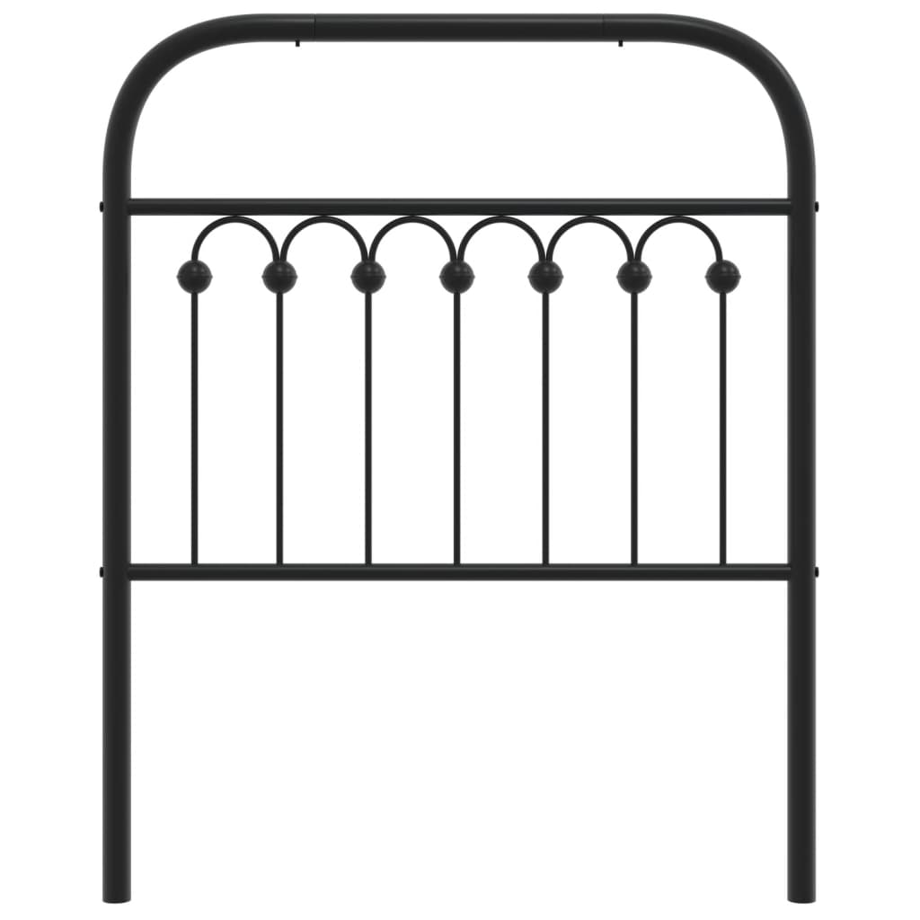 Elegant Black Metal Headboard - 75 cm Sturdy Design