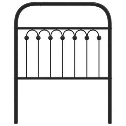 Elegant Black Metal Headboard - 75 cm Sturdy Design