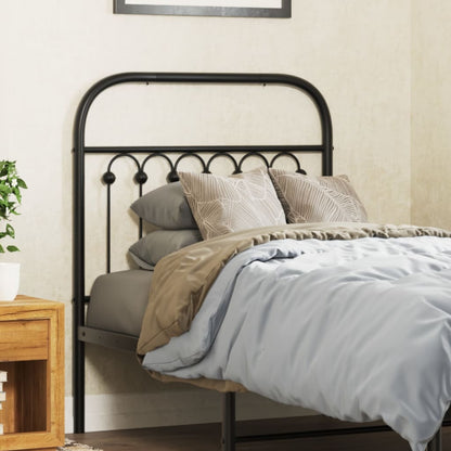 Elegant Black Metal Headboard - 75 cm Sturdy Design