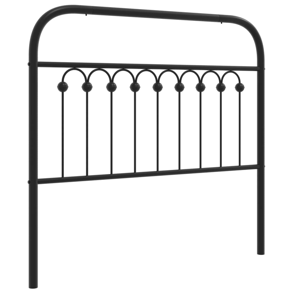Sleek Black Metal Headboard - 100 cm, Modern Bedroom Upgrade