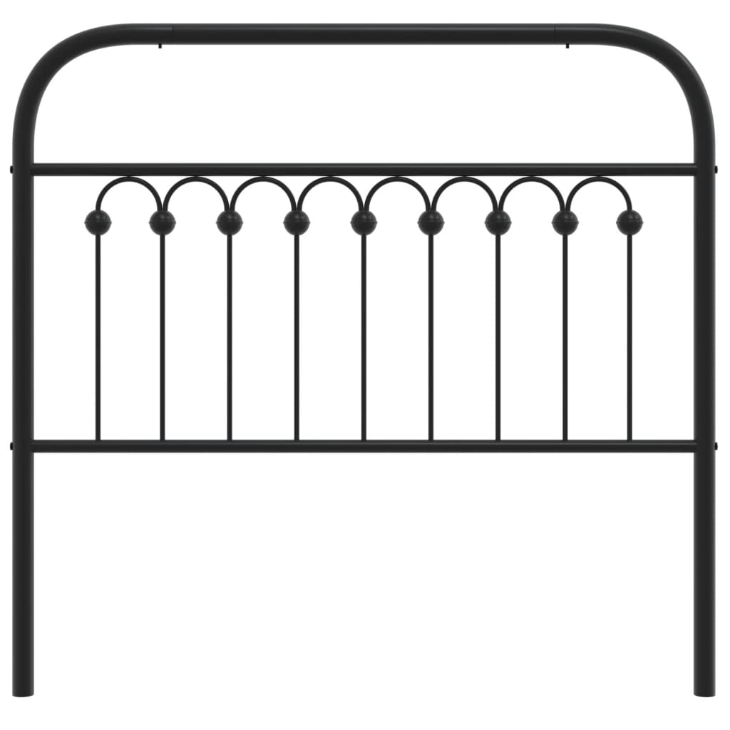 Sleek Black Metal Headboard - 100 cm, Modern Bedroom Upgrade