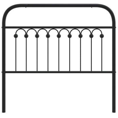 Sleek Black Metal Headboard - 100 cm, Modern Bedroom Upgrade