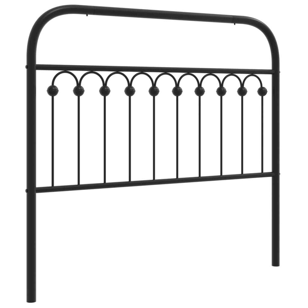 Elegant Black Metal Headboard - 107 cm Sturdy Design