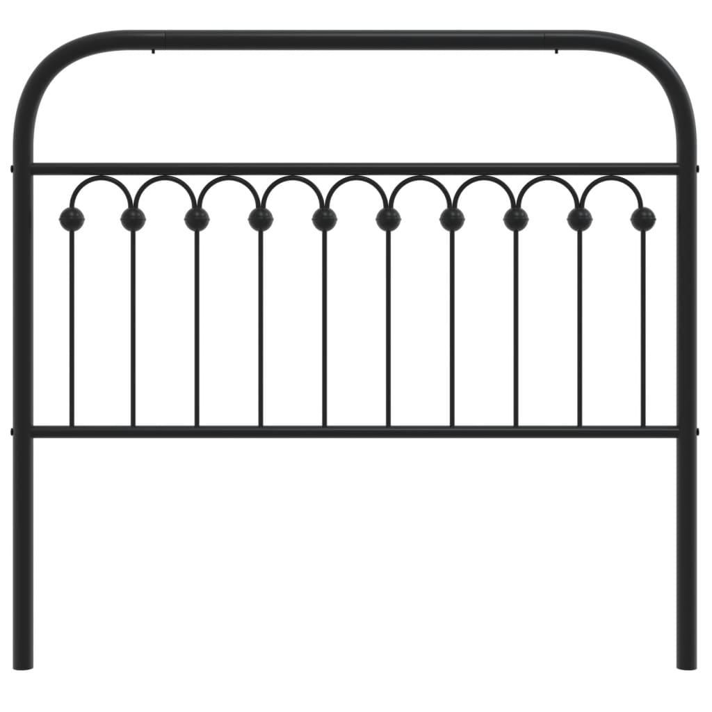 Elegant Black Metal Headboard - 107 cm Sturdy Design