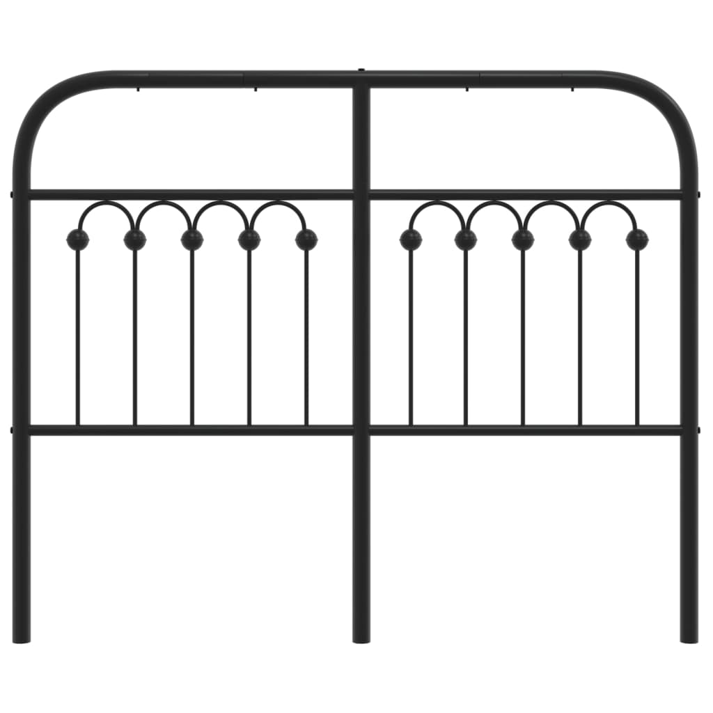 Sleek Black Metal Headboard - 120 cm | Modern Bedroom Essential