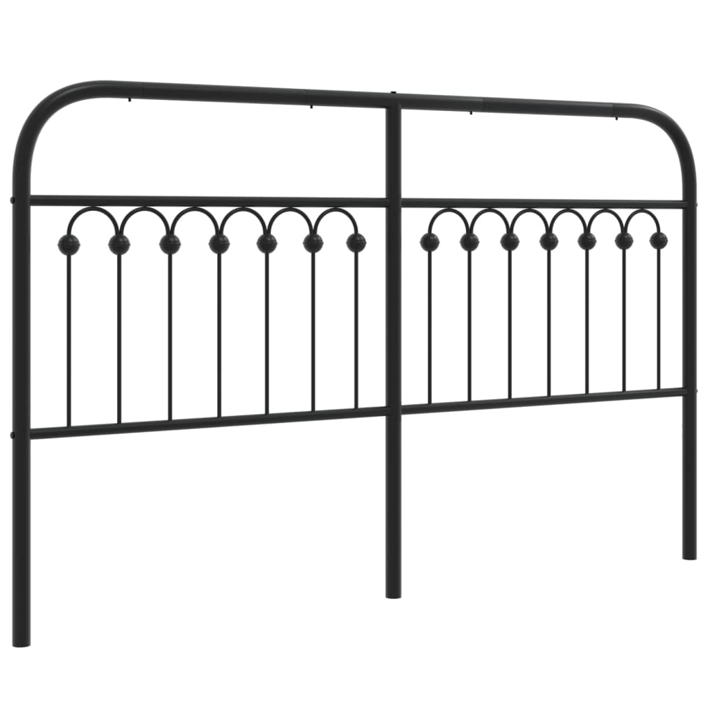 Stylish Black Metal Headboard - 150 cm Sleek Bedroom Decor