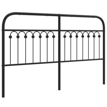 Stylish Black Metal Headboard - 150 cm Sleek Bedroom Decor