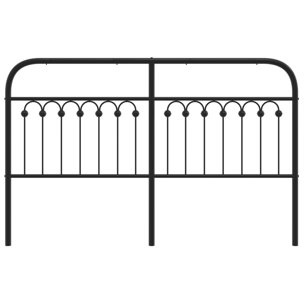 Stylish Black Metal Headboard - 150 cm Sleek Bedroom Decor