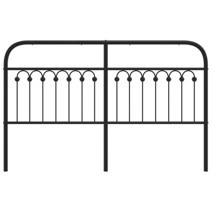 Stylish Black Metal Headboard - 150 cm Sleek Bedroom Decor