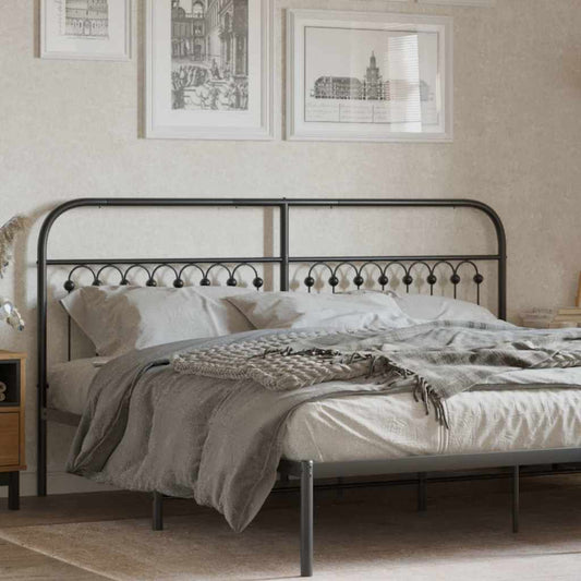 180 cm Black Metal Headboard - Stylish & Durable Bedroom Upgrade