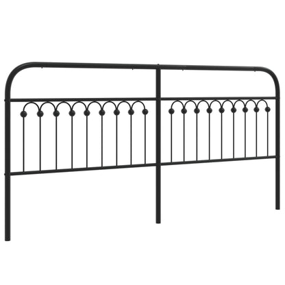 Sleek Black Metal Headboard - Durable 200 cm Bedroom Essential
