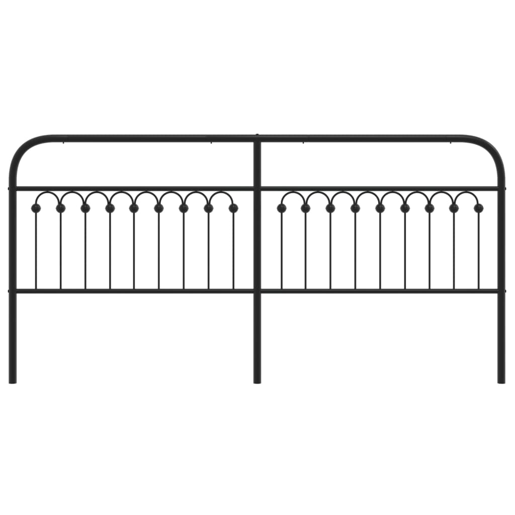 Sleek Black Metal Headboard - Durable 200 cm Bedroom Essential