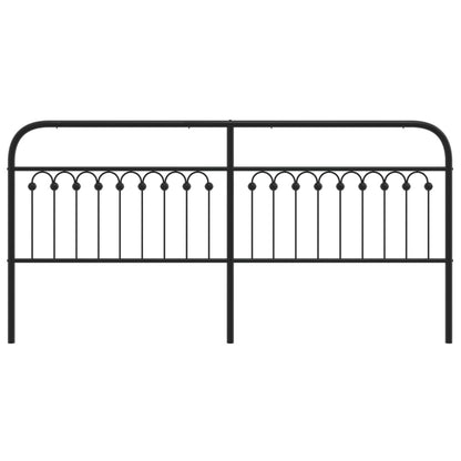 Sleek Black Metal Headboard - Durable 200 cm Bedroom Essential