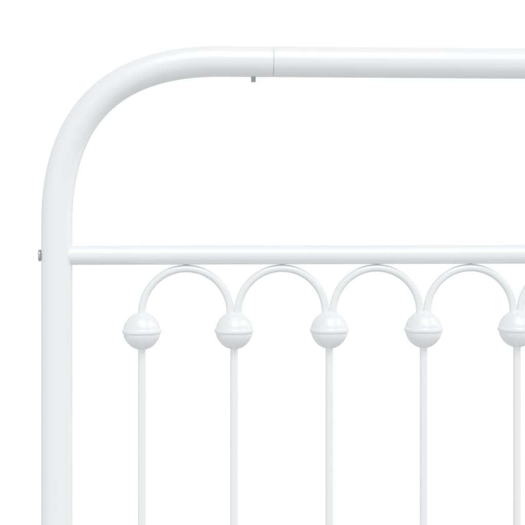 Metal Bed Frame without Mattress with Footboard White 140x200cm