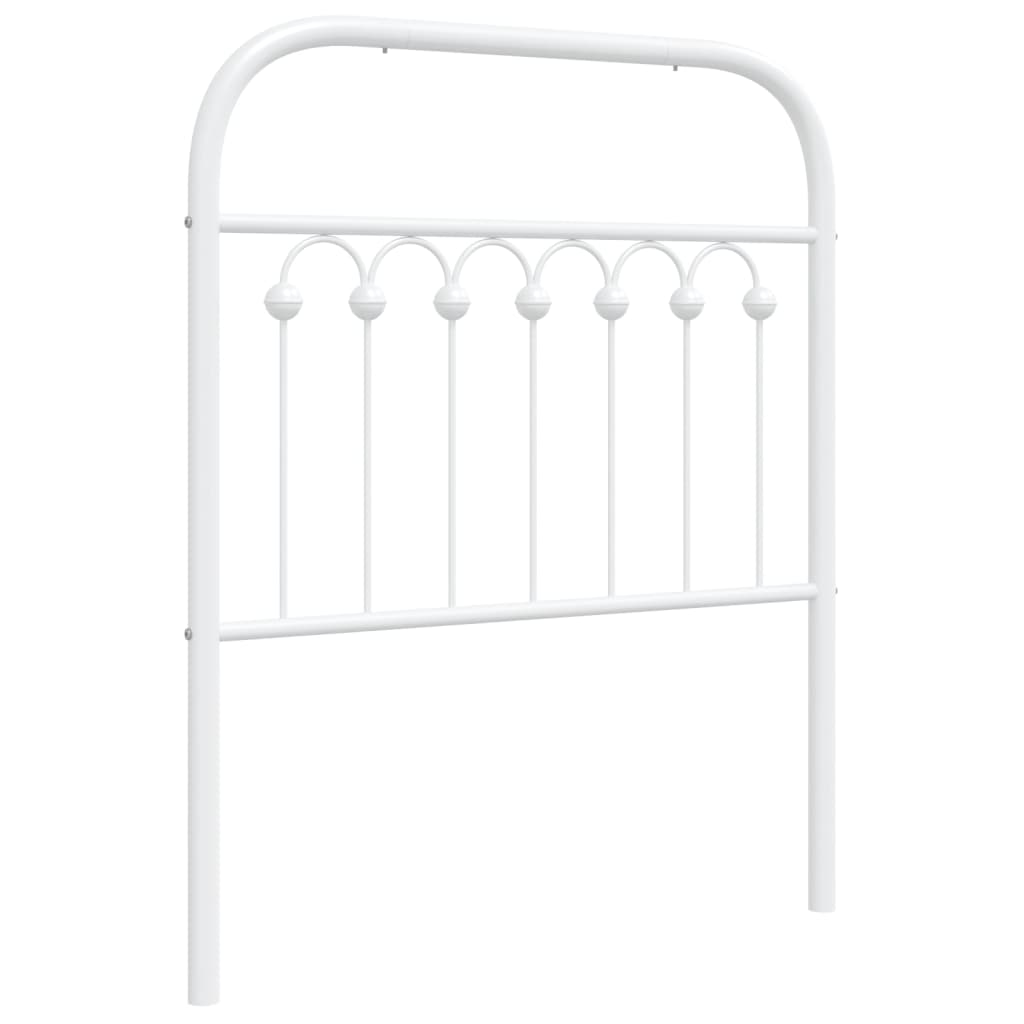 Elegant White Metal Headboard - 75 cm Minimalist Design