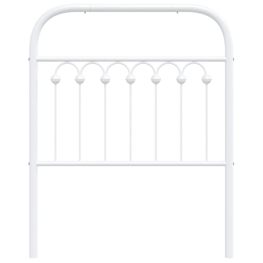 Elegant White Metal Headboard - 75 cm Minimalist Design