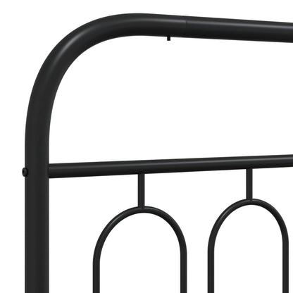 Black Metal Bed Frame with Headboard 107x203cm - No Mattress