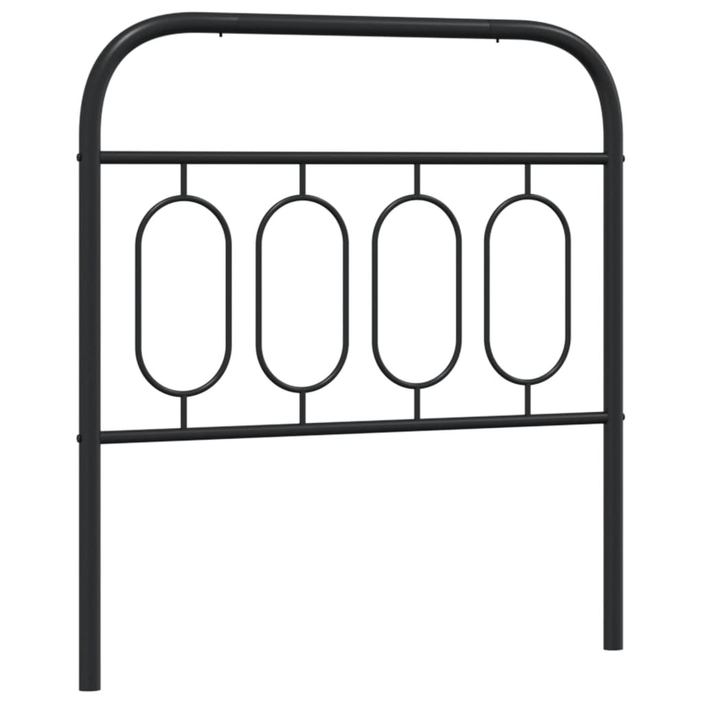 Elegant Black Metal Headboard - Sturdy Design, 90 cm Width