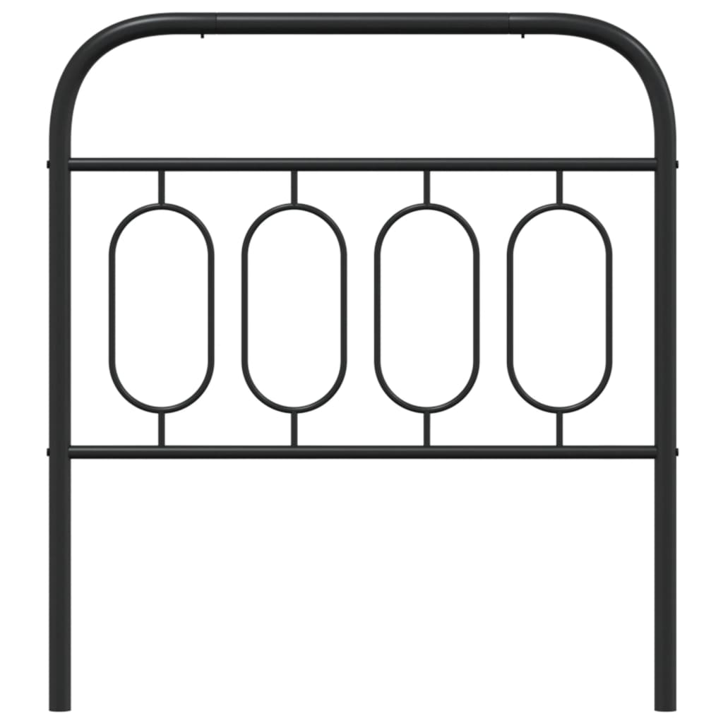 Elegant Black Metal Headboard - Sturdy Design, 90 cm Width