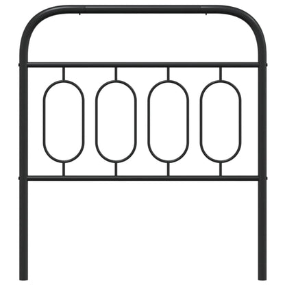 Elegant Black Metal Headboard - Sturdy Design, 90 cm Width