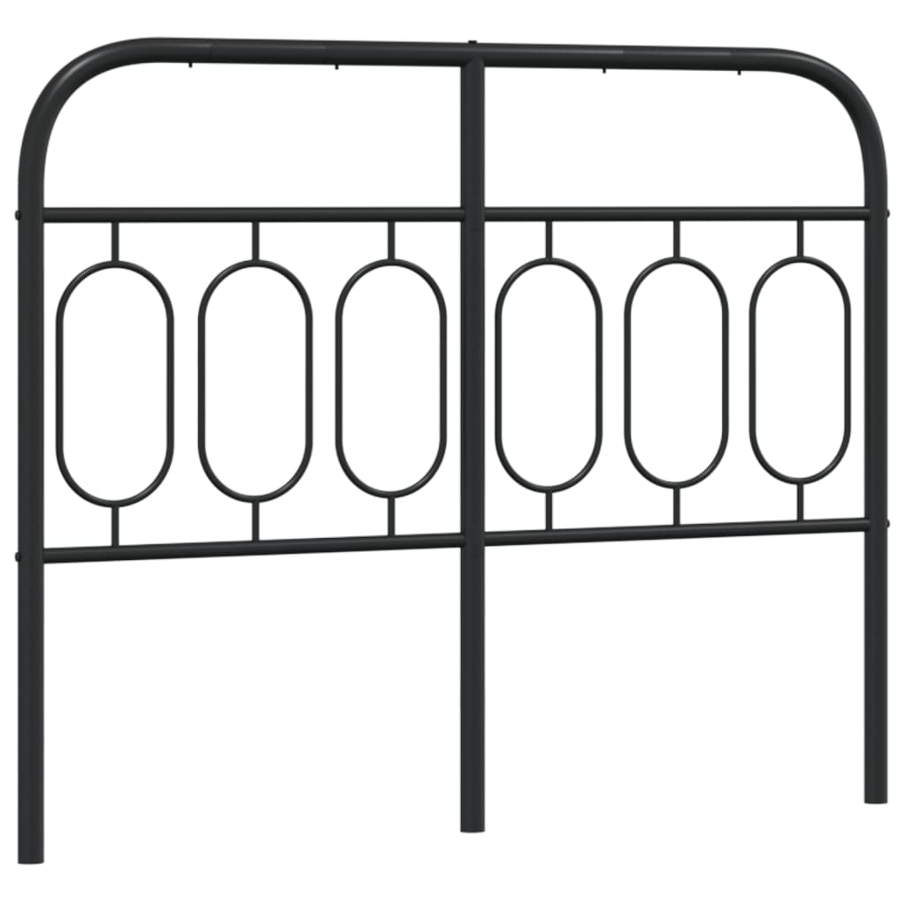 Sleek Black Metal Headboard - 120 cm Stylish & Durable Design