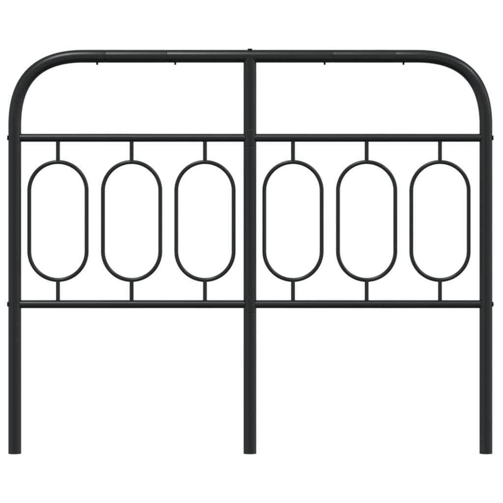 Sleek Black Metal Headboard - 120 cm Stylish & Durable Design