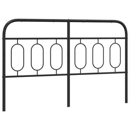 Sleek Black Metal Headboard for Queen Bed - 140 cm