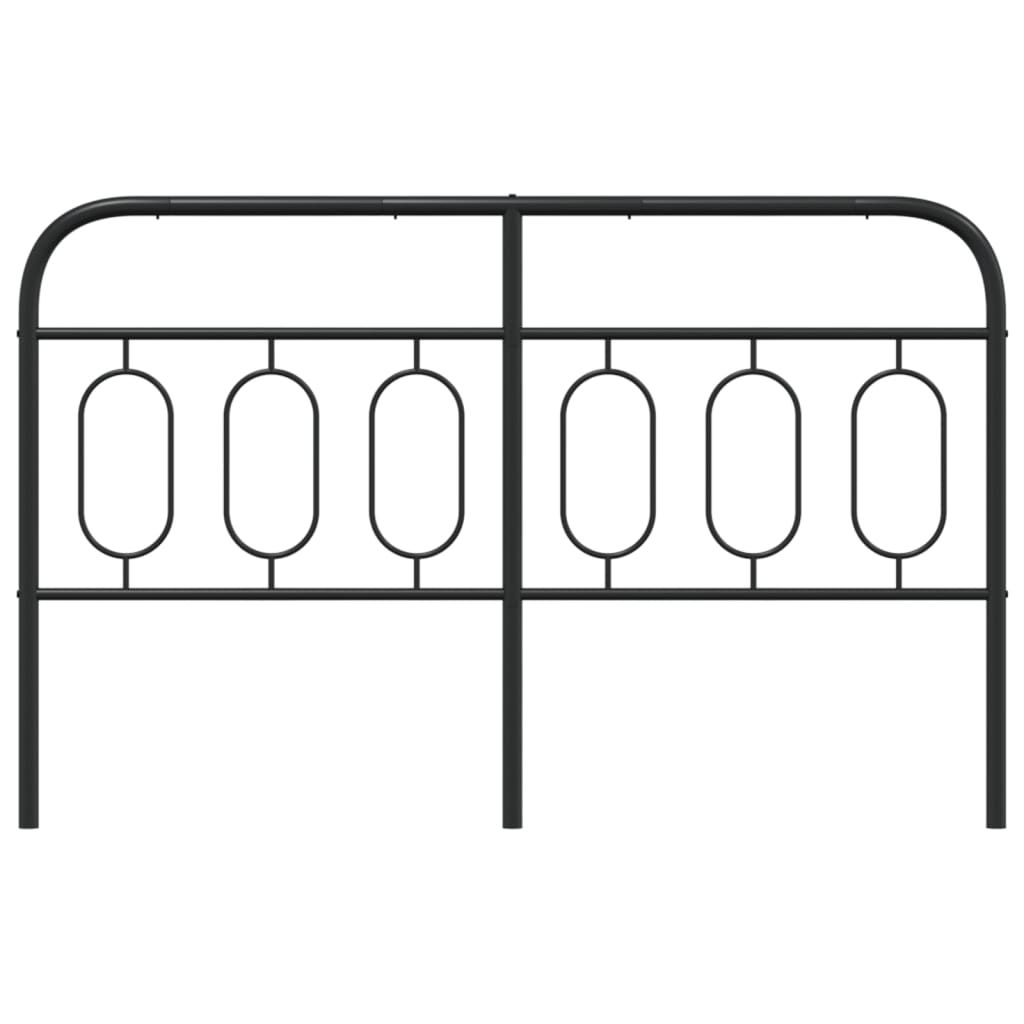 Sleek Black Metal Headboard for Queen Bed - 140 cm