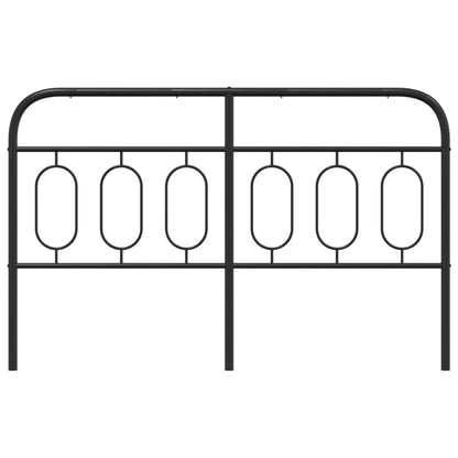 Sleek Black Metal Headboard for Queen Bed - 140 cm